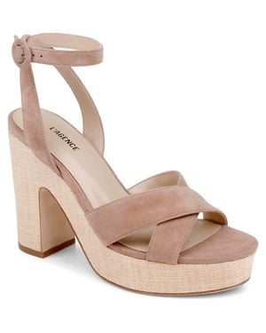 L'Agence Sandrine Ankle Strap Platform Sandal - Brown