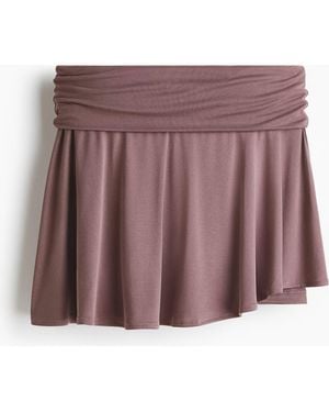H&M Foldover-Waist Asymmetric Yoga Skirt - Purple