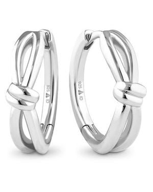 DEVATA Love Knot Hoop Earrings - White