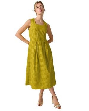 Jessica London Sleeveless Eyelet Midi Dress - Yellow