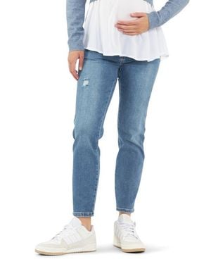 Ripe Maternity Dylan Distressed Straight Leg Maternity Jeans - Blue