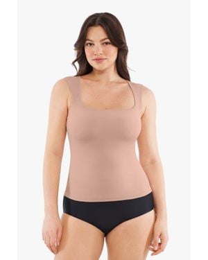 Popilush Cloud-Touch Double-Layer Shaping Sleeveless Top - Black