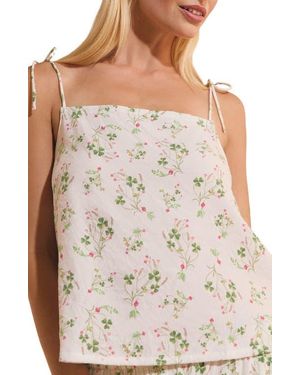 Etam Tillieul Floral Tie Strap Camisole - White