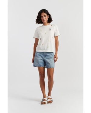 Chinti & Parker Cotton Snoopy Fruit T-Shirt - Blue