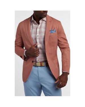 David Donahue The Jackson Cotton & Linen Soft Coat - Red