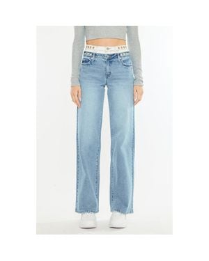Official Kancan USA Caitlin High Rise Wide Leg Jeans - Blue