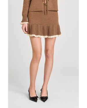 Wayf Ginger Lace Trim Knit Skirt - Multicolor