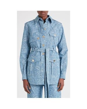 Temperley London Francis Denim Shirt Jacket - Blue