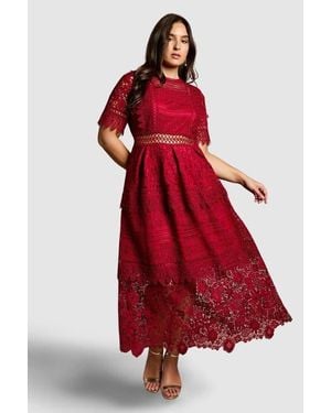 Coast Plus Embroidered Lace Midi Dress