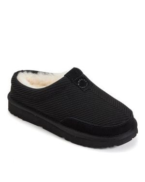 Dearfoams Fireside Greta Sport Knit Twill Clog Water Resistant Slippers - Black