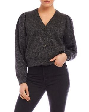 Fifteen Twenty Madeline Metallic Crop Cardigan - Black