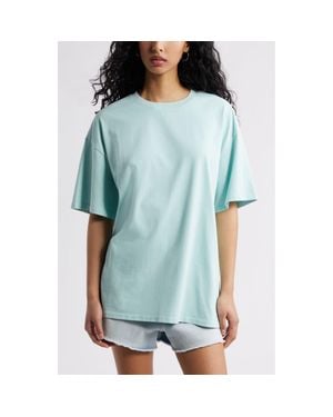 BP. Washed Oversize Cotton T-Shirt - Blue