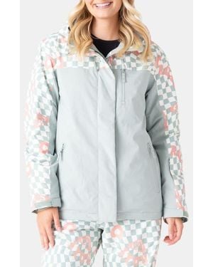 Roxy Jetty Water Repellent Hooded Technical Snow Jacket - Blue