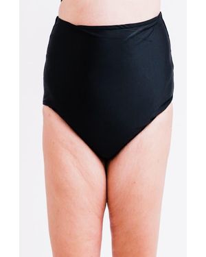 Calypsa Plus Size High-Waisted Bikini Bottom - Black