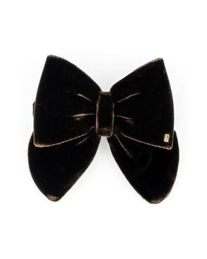 Alexandre De Paris Cannelle Velvet Bow Barette - Black