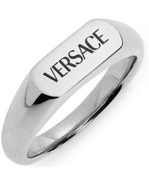 Versace Logo Signet Ring - Metallic