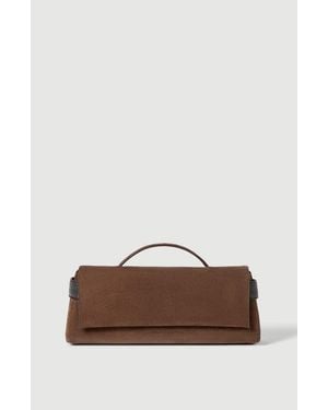 Brunello Cucinelli Suede Essence Clutch Bag - Brown