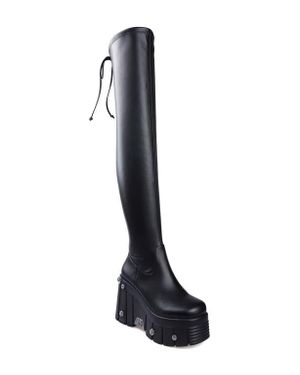 Zigi Rakena Over The Knee Platform Boot - Black