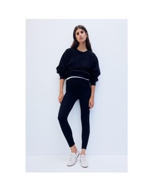 H&M Mama Seamless Ribbed Leggings - Blue