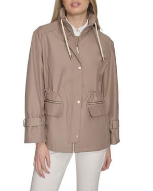 Cole Haan Outerwear Rain Jacket,light Taupe,x-small - Brown
