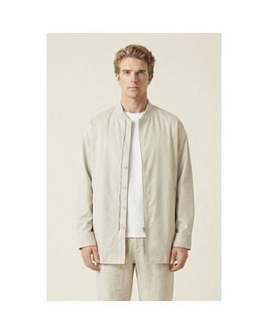 Modenaire Stand Collar Long Sleeve Jacket - Natural
