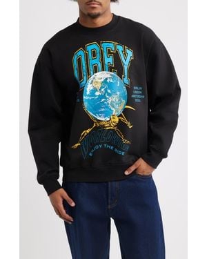 Obey Enjoy The Ride Graphic Sweatshirt - Blue
