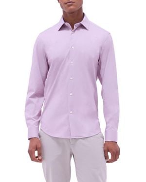 Bugatchi Jimmy Ooohcotton Solid Button-Up Shirt - Purple