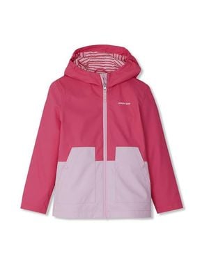 Lands' End Kids Water Resistant Hooded Slicker Rain Jacket - Red