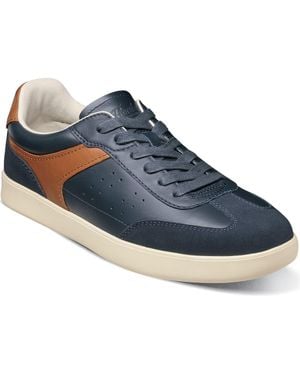 Florsheim Pace T-Toe Low Top Leather Sneaker - Blue