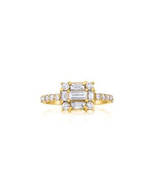 Mindi Mond Clarity Cube Diamond Ring - Metallic