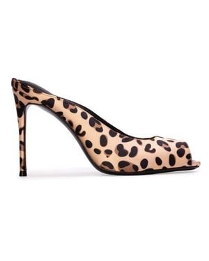 Black Suede Studio Shania 100 Satin Mule - White