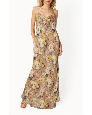 Cami NYC Luanna Metallic Chiffon Maxi Dress - Natural