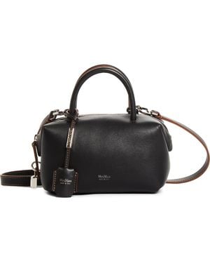 Max Mara Small Boston Leather Top Handle Bag - Black