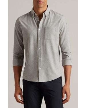 Rhone Wfh Knit Button-Up Shirt - Gray