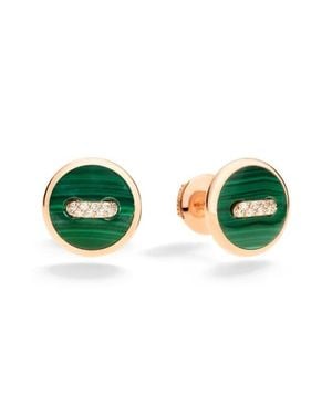 Pomellato Pom Pom Dot & Pavé Diamond Stud Earrings - Green