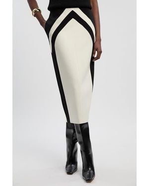 Karen Millen Color Block Pencil Midi Skirt - Multicolor