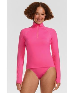 Lands' End Long Sleeve Rash Guard Cover-Up Upf 50 - Pink