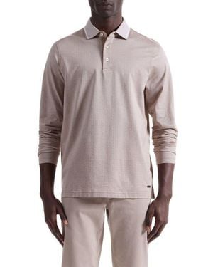 Bugatchi Mercerized Cotton Long Sleeve Polo - Multicolor