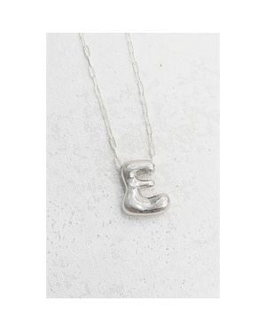Emerson & Oliver Small Paperclip Necklace With Letter Charm - White