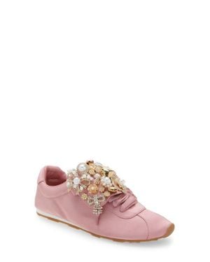 Jeffrey Campbell Shelter Embellished Sneaker - Pink