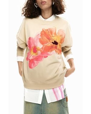 Desigual Floral Graphic Sweatshirt - White