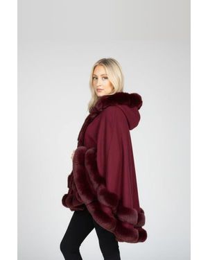 Le Fafo Jolie Hooded Cape Poncho - Red