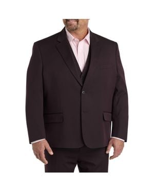 Oak Hill by DXL Jacket Relaxer Mini-Striped Suit Jacket - Black