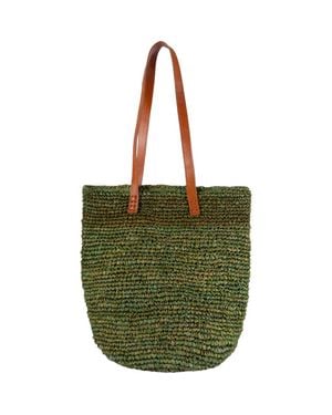 Jelavu Hamptons Raffia Tote - Green