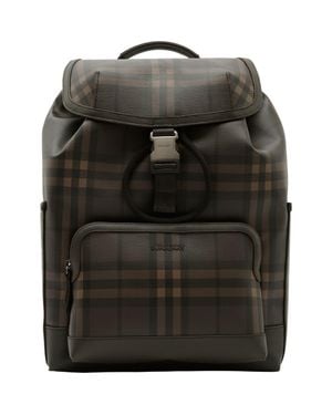 Burberry City Check Clip Backpack - Black