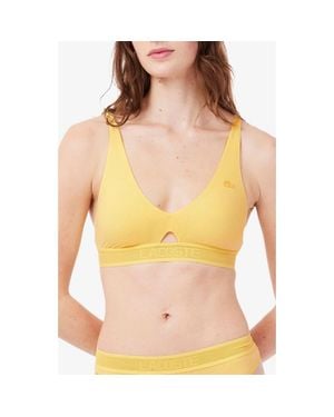 Lacoste Cutout Wireless Microfiber Bra - Yellow