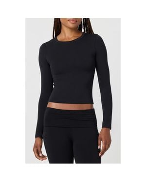 Florence By Mills Softie Cotton Blend Long Sleeve Top - Black