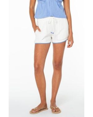 Roxy Wave Loom Scallop Trim Shorts - Blue