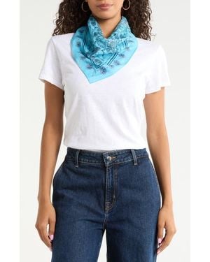 Treasure & Bond Pottery Floral Square Bandana - Blue