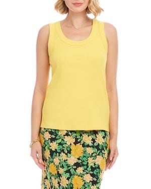 Karen Kane Scoop Neck Rib Tank - Yellow